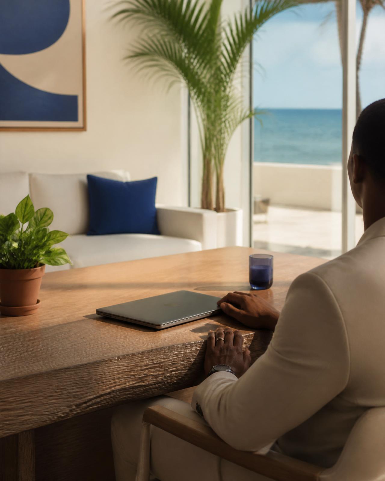 Entrepreneur onboarding to a modern payment platform in a Caribbean workspace